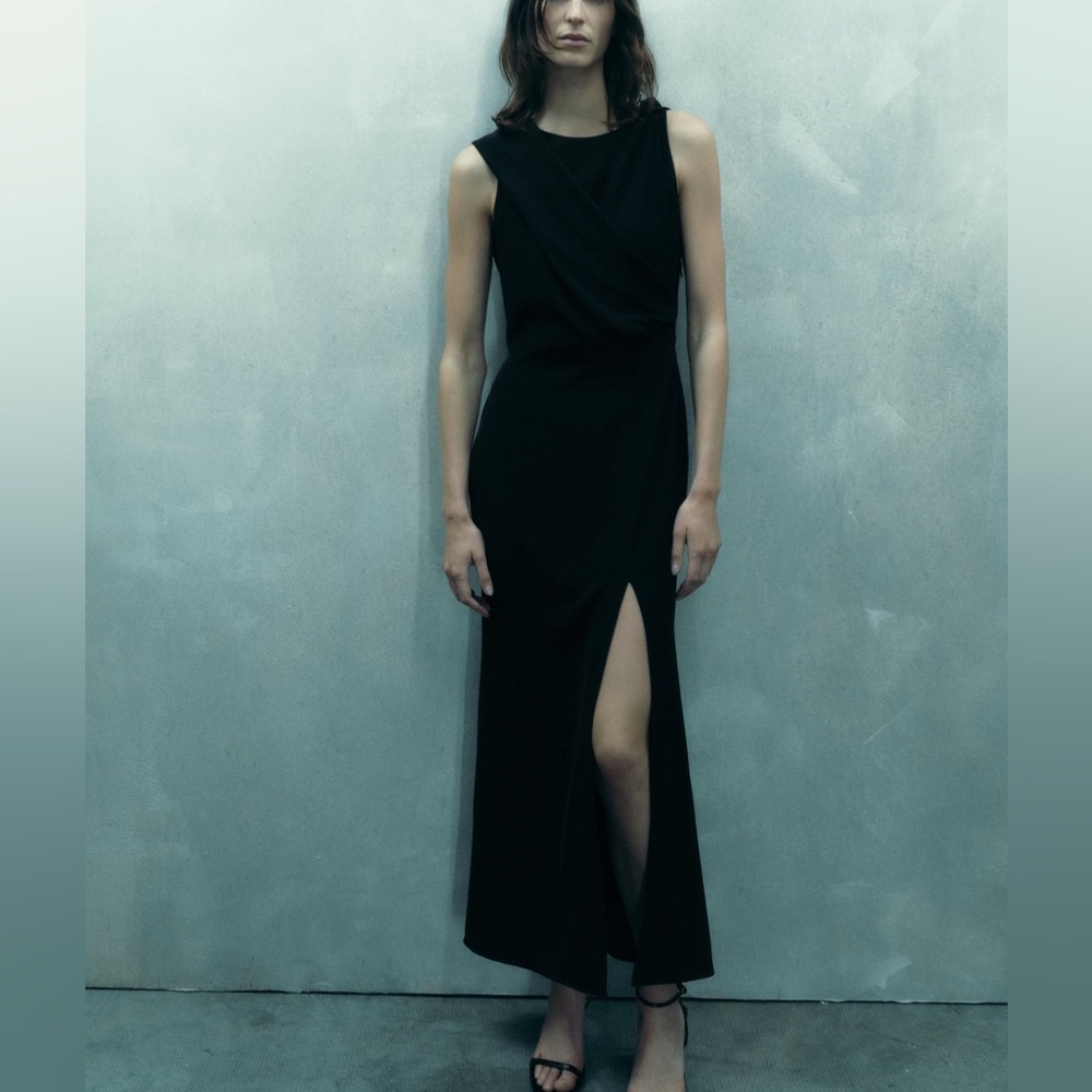 Zara black hooded dress